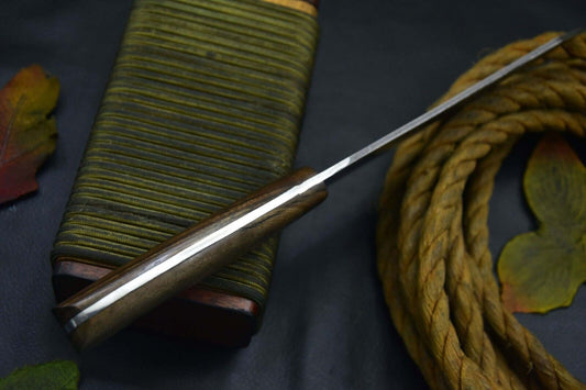 11.4" Custom Handmade San Mai Damascus Chef Knife with Wooden Handle