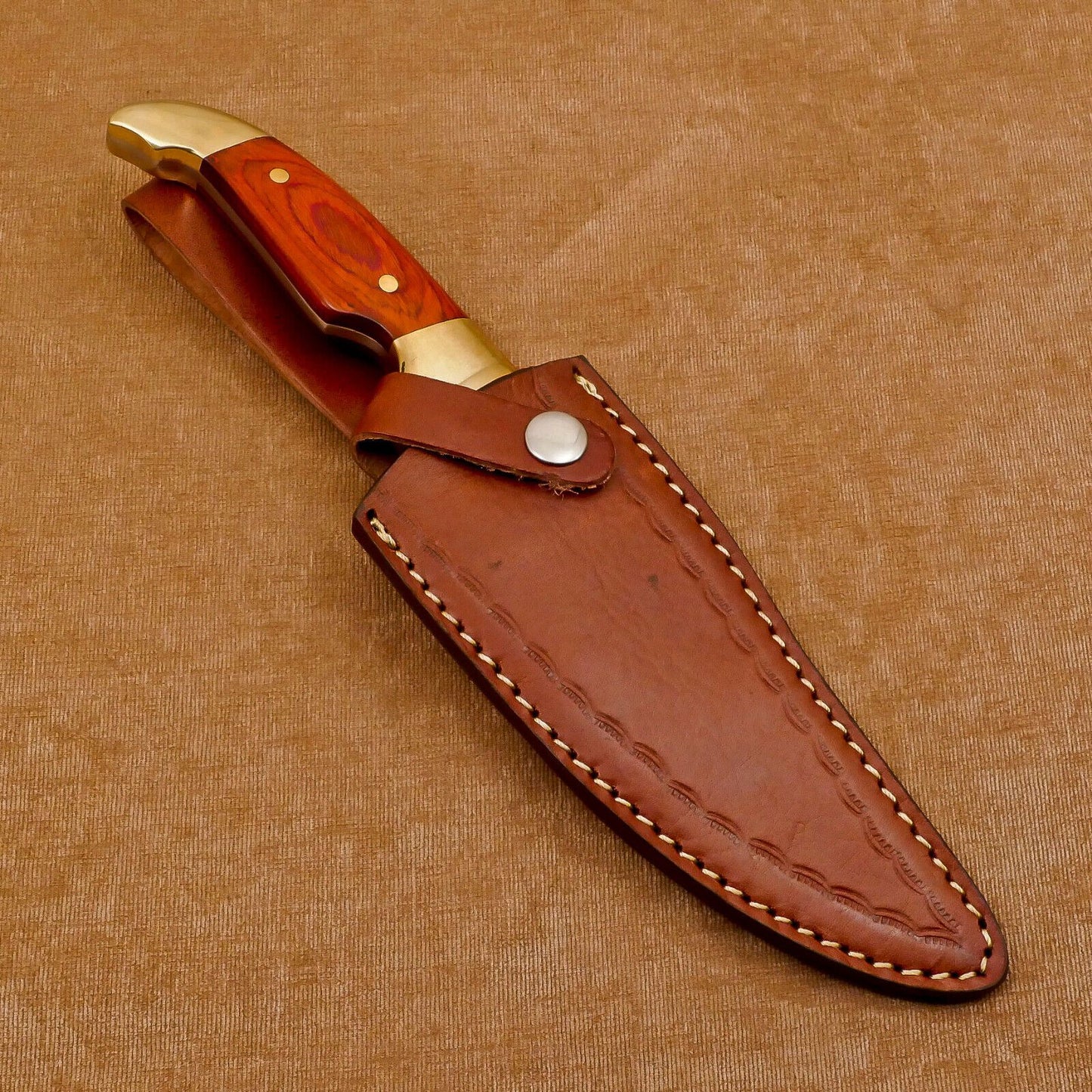 Custom Handmade 12-Inch D2 Clip Point Fixed Blade Full Tang Bowie Hunting Knife