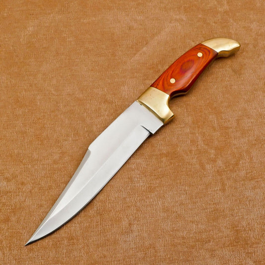 Custom Handmade 12-Inch D2 Clip Point Fixed Blade Full Tang Bowie Hunting Knife