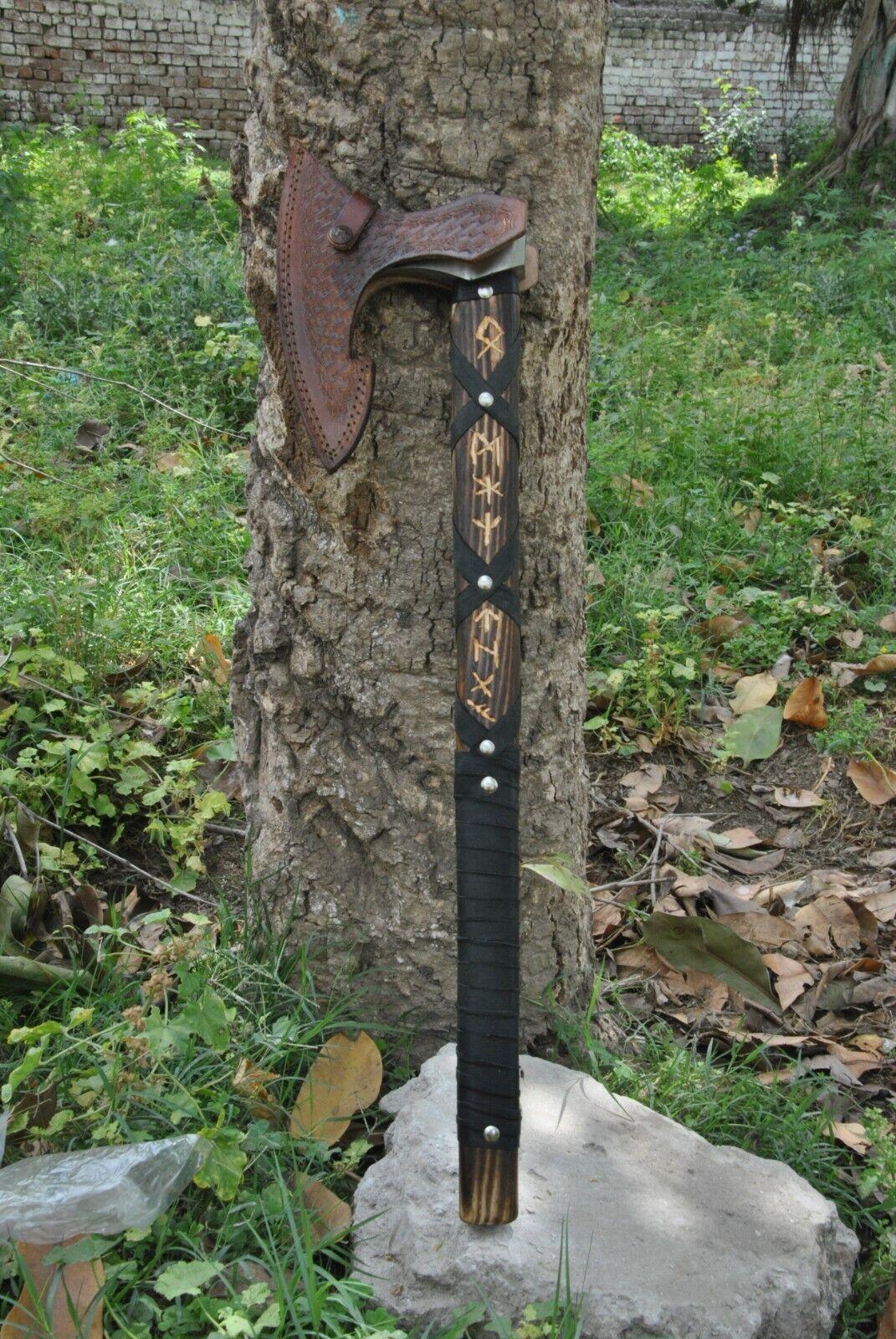 Handmade Ranger Viking Axe 24 Inch High Carbon Steel with Walnut Handle