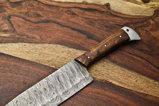 Handmade Damascus Steel Chef Knife – 13" Full Tang Kitchen Knife, 384-Layer Forged Blade