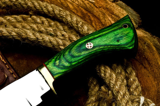 10" Handmade D2 Steel Skinner Knife | Hardwood Handle Hunting EDC with Sheath