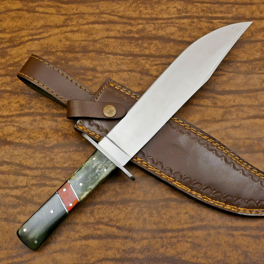 Handmade 12-Inch D2 Steel Full Tang Bowie Hunting, Sport & Camping Knife