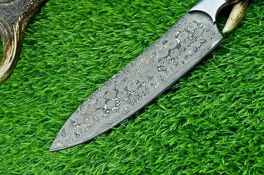 Stunning Hand Forged Damascus Steel Blade Kitchen Chef Knife – Custom Handmade