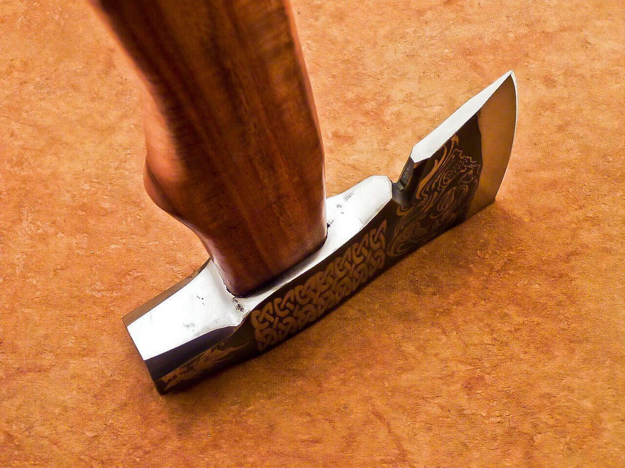 Custom Hand Forged Viking Bearded Steel Hatchet Tomahawk Axe 19 Inch Natural Wood Handle