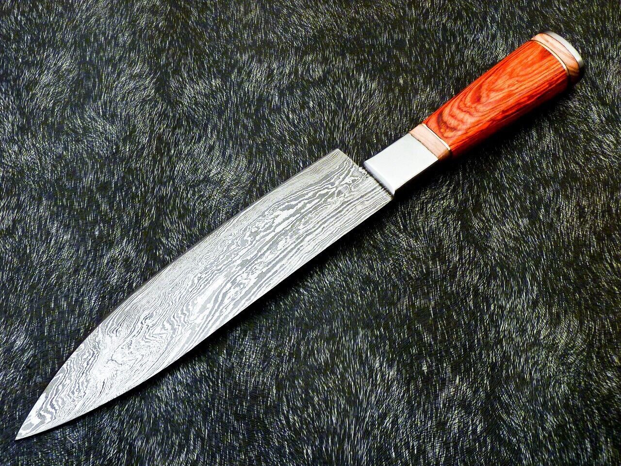 13" Custom Hand Forged Damascus Steel Chef Knife Kitchen Knife with Hardwood Handle