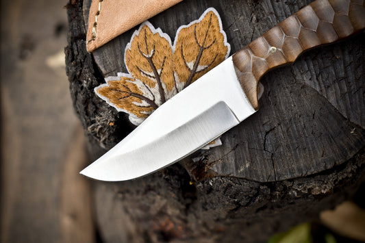 8.5" Handmade Skinner Knife | 440C Steel Blade | Walnut Wood Handle | Hunting & Outdoor