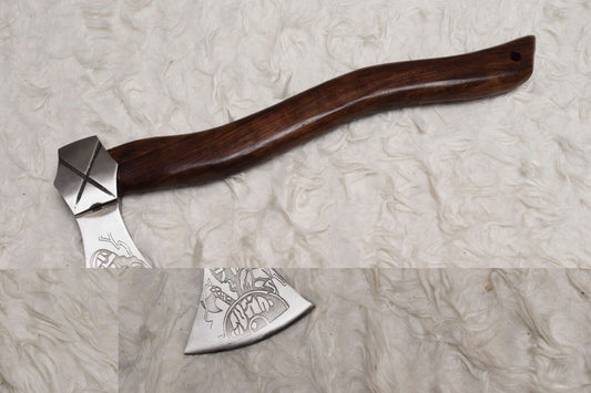 Handmade Viking Bearded Axe | Carbon Steel Hammer Hatchet Axe 18"