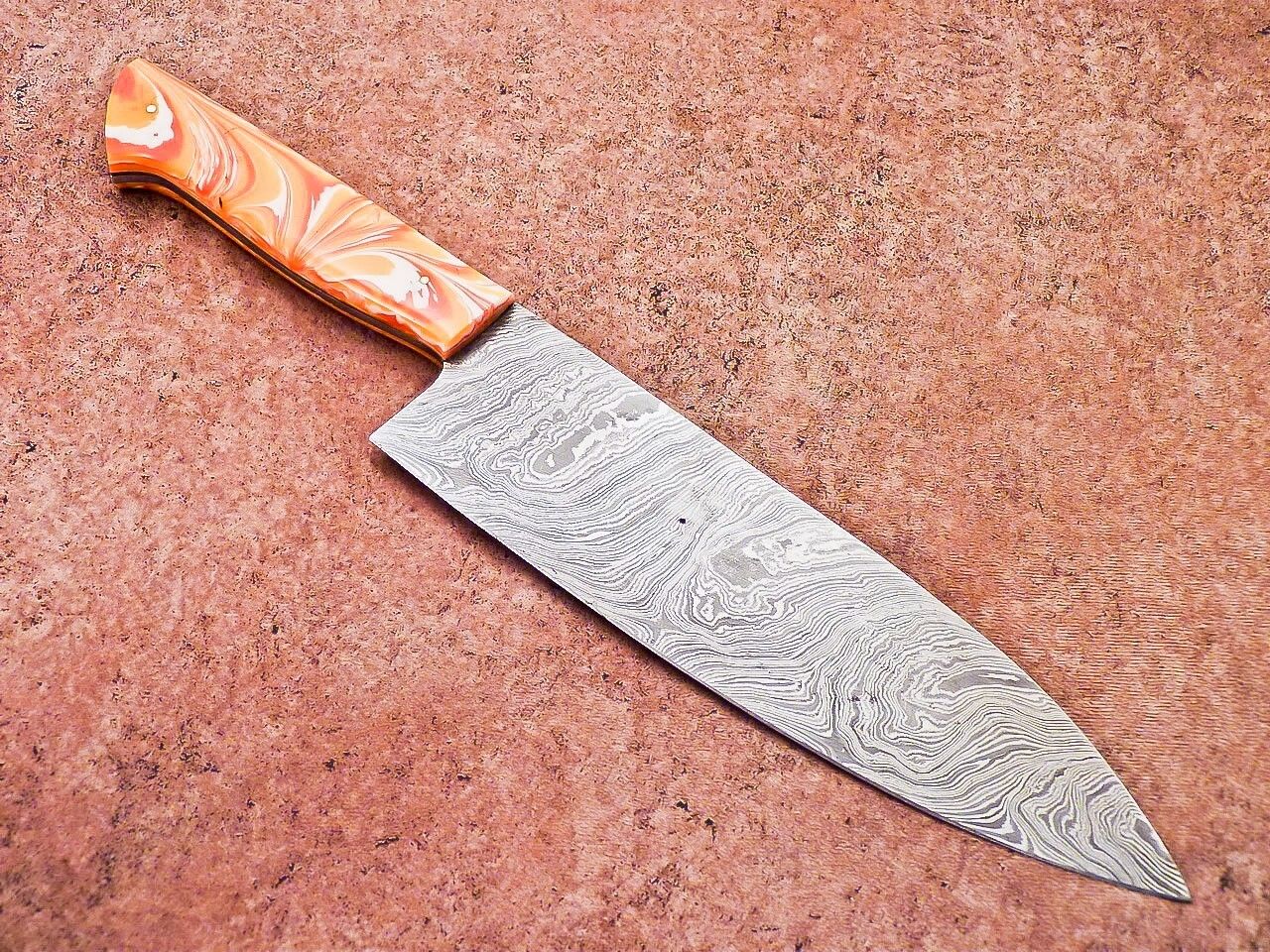 13" Professional Chef Knife | Handmade Damascus Steel Blade with Resin Handle