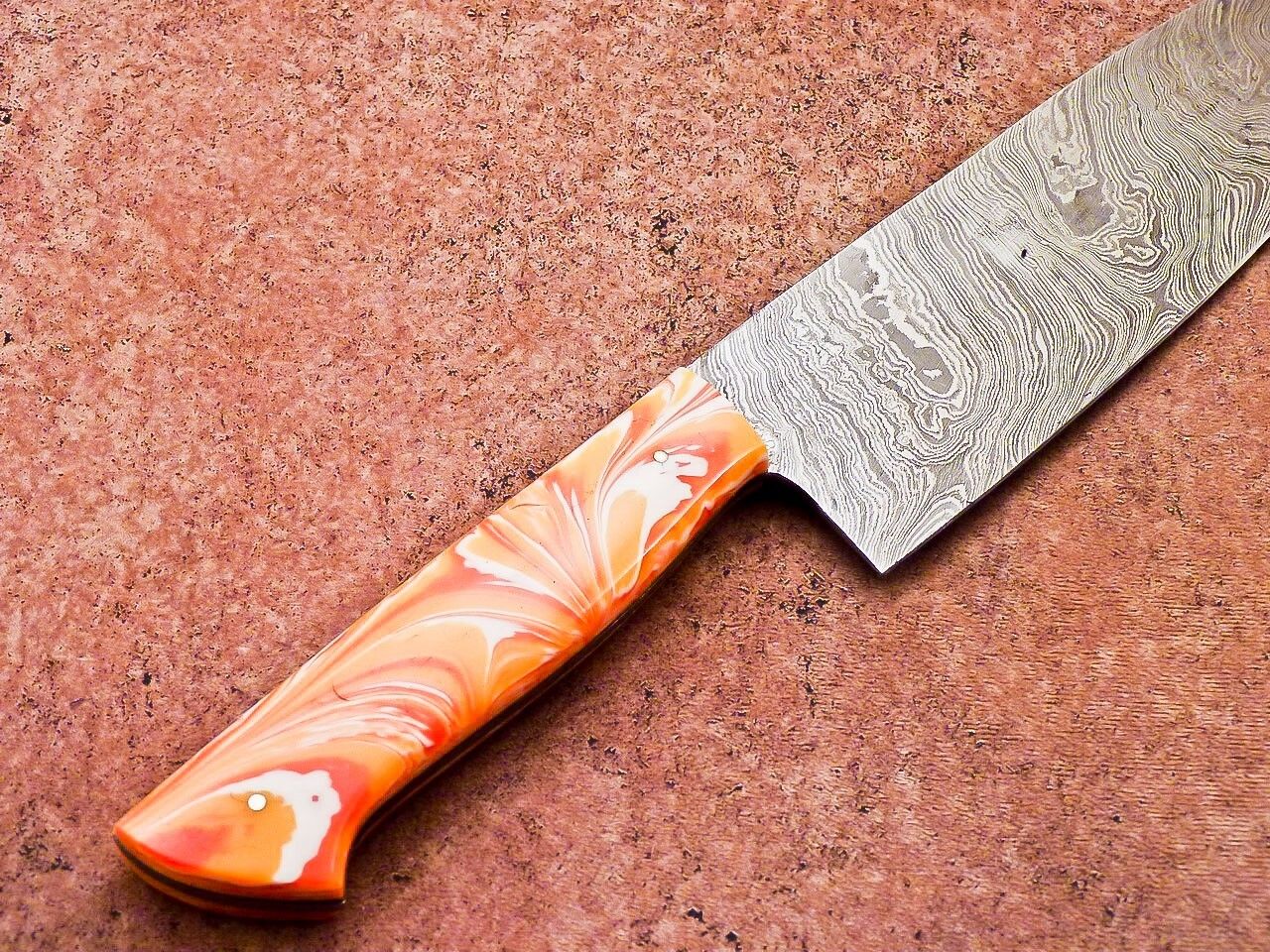 13" Professional Chef Knife | Handmade Damascus Steel Blade with Resin Handle