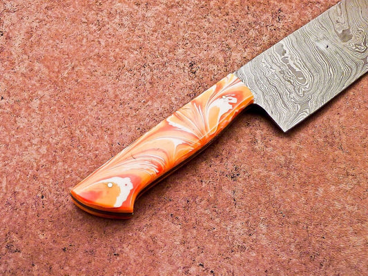 13" Professional Chef Knife | Handmade Damascus Steel Blade with Resin Handle
