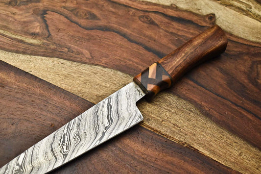 Handmade Damascus Blade Kitchen Full Tang Chef Knife | Razor Sharp Professional Cutlery
