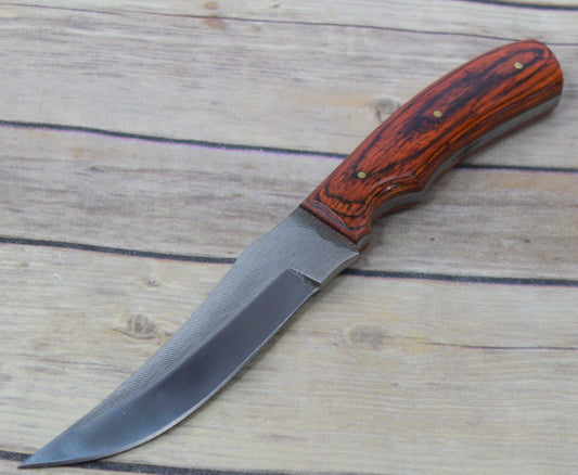 9" Skinner Knife – Full Tang 5mm Stainless Steel Blade with Pakkawood Handle & Leather Sheath