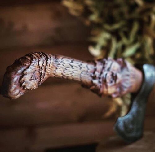 Handmade Hand-Forged Viking Axe Bearded Battle Axe with Customizable Handle