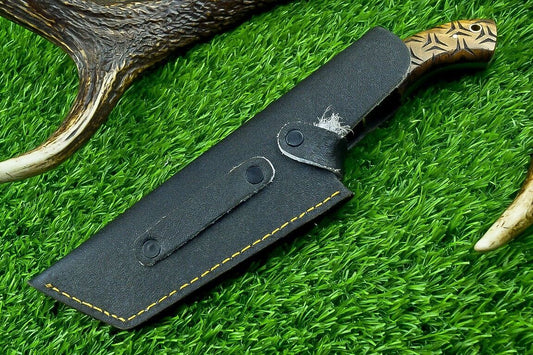 10 Inch Damascus Steel Bowie Tracker Knife with Natural Wood Handle