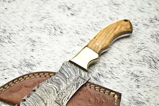 Rare Handmade Damascus Camping Tracker Knife | Full Tang Survival Blade