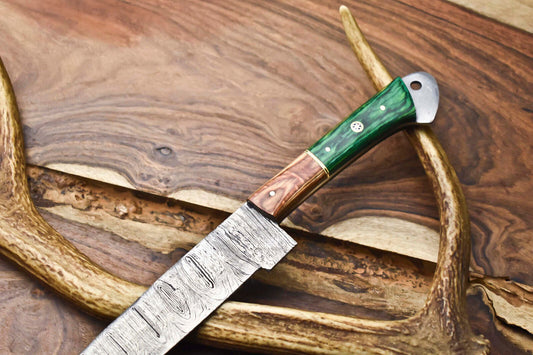 12.0" Handmade Damascus Steel Chef Knife – Full Tang Kitchen Blade