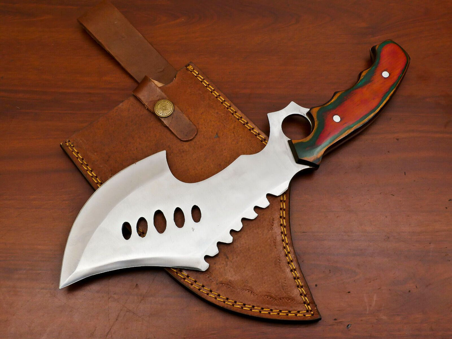 Vanguard 12-Inch D2 Steel Chopper Axe Bowie Hunting Knife – Full Tang