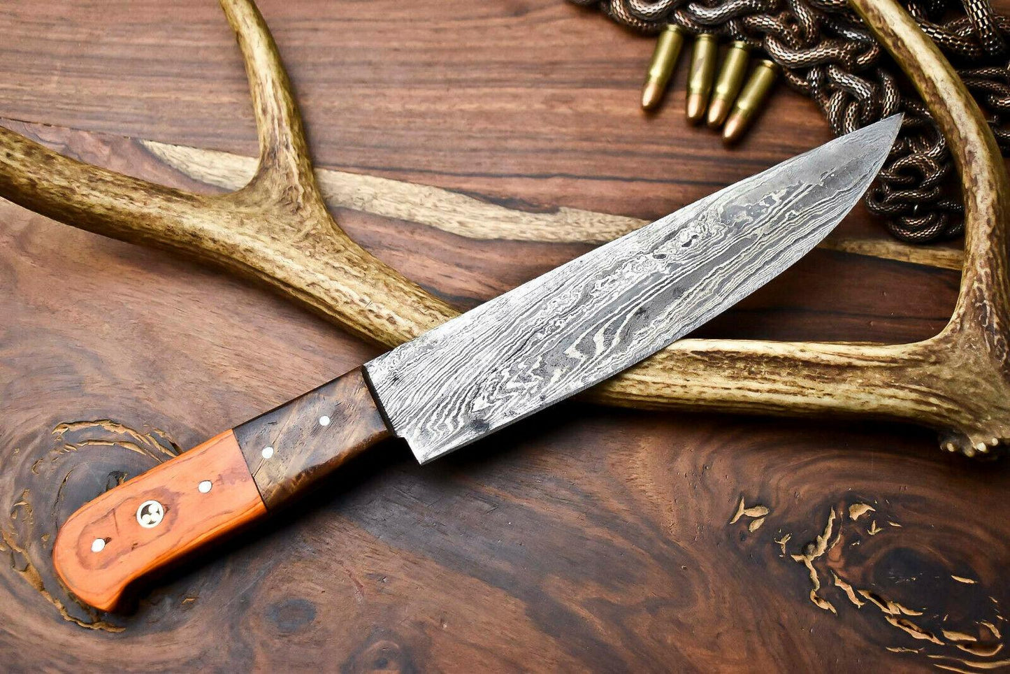 Artisan Hand Forged Damascus Steel Chef Knife – Full Tang, Handmade Excellence