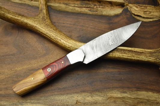 Handmade Twist Damascus Chef Knife with Pakka Wood Handle – Hunting & Kitchen Use