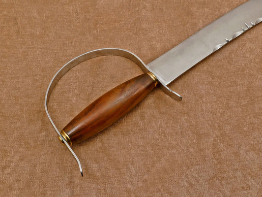 Custom Handmade D2 Blade Mini Sword/Bowie Knife – Rosewood Handle with Steel Guard