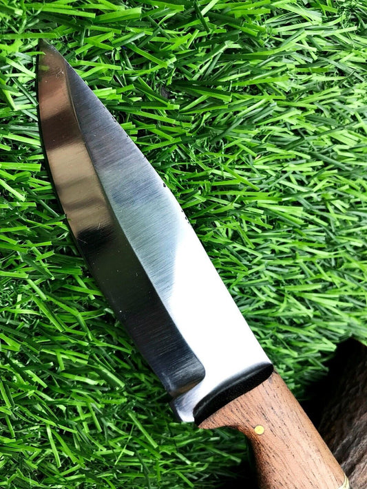 9" Handmade Stainless Steel Skinner Knife with 5" Forged Blade & Leather Belt Sheath