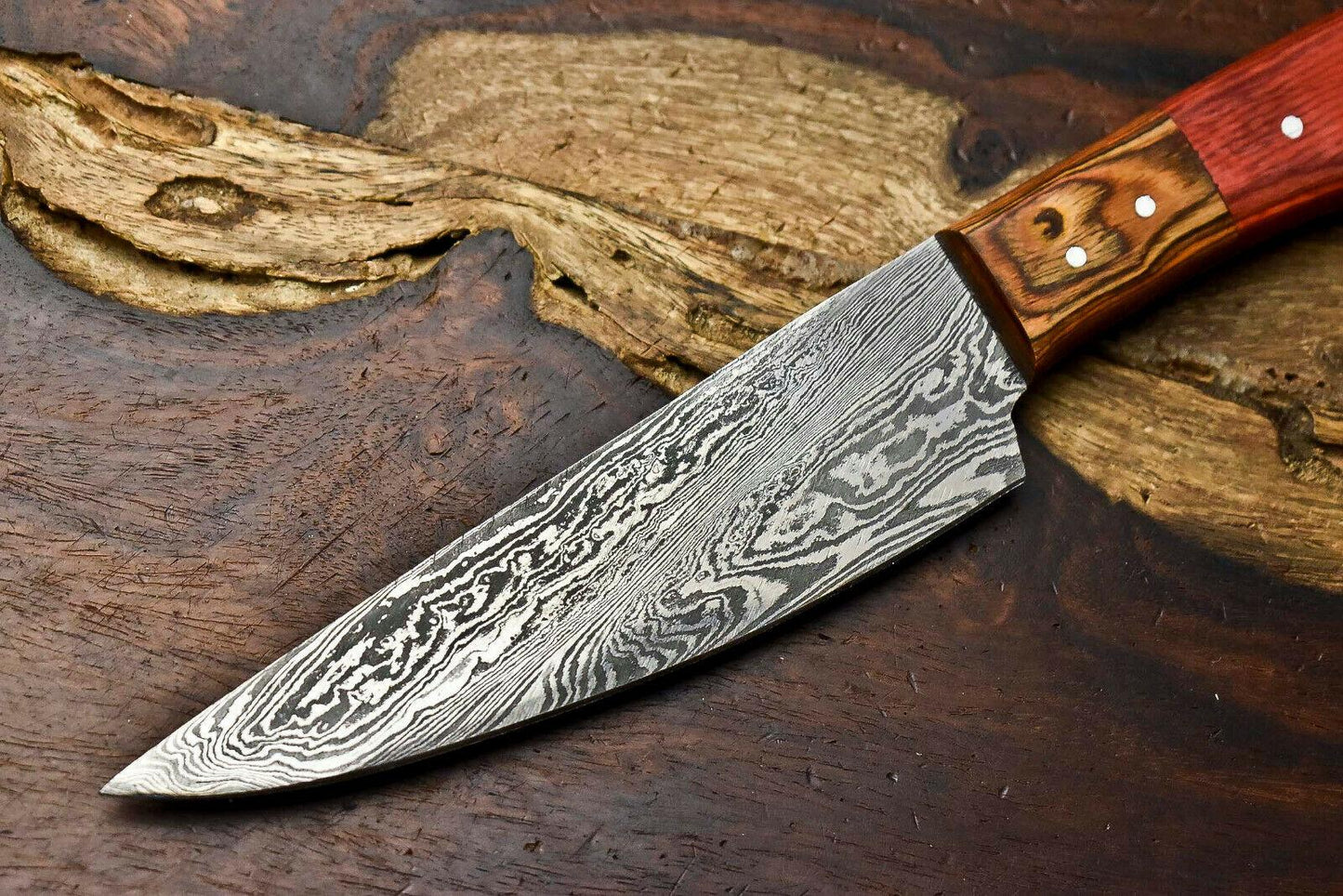 Hand Made Damascus Steel Blade Chef Kitchen Full Tang Knife | Premium Cutlery