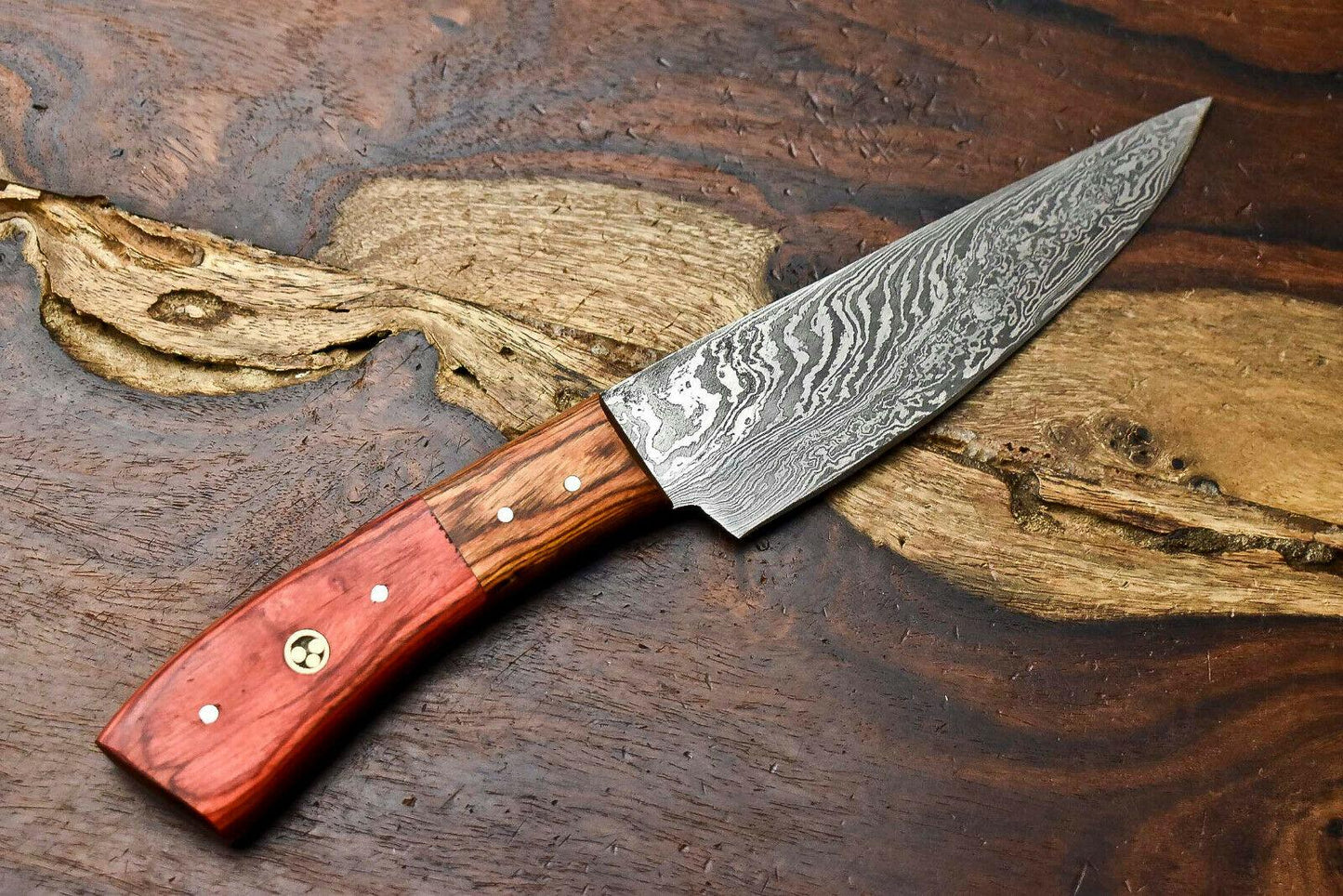 Hand Made Damascus Steel Blade Chef Kitchen Full Tang Knife | Premium Cutlery