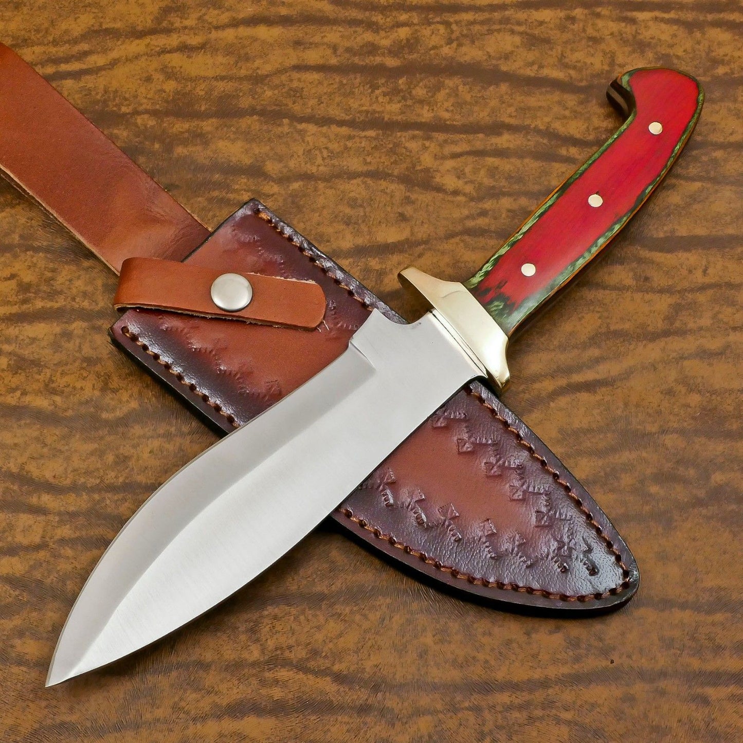 Handmade D2 Steel Full Tang Bowie Knife | Hunting & Camping Outdoor Blade 12"