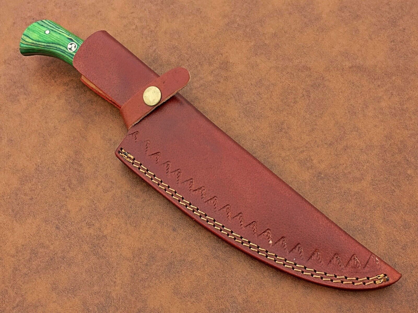 Custom Hand Forged Damascus Chef Knife Camping & Kitchen Knife with Leather Sheath – Gift