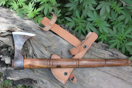 Custom Hand Forged 1095 High Carbon Steel Viking Birded Tomahawk with Walnut Handle
