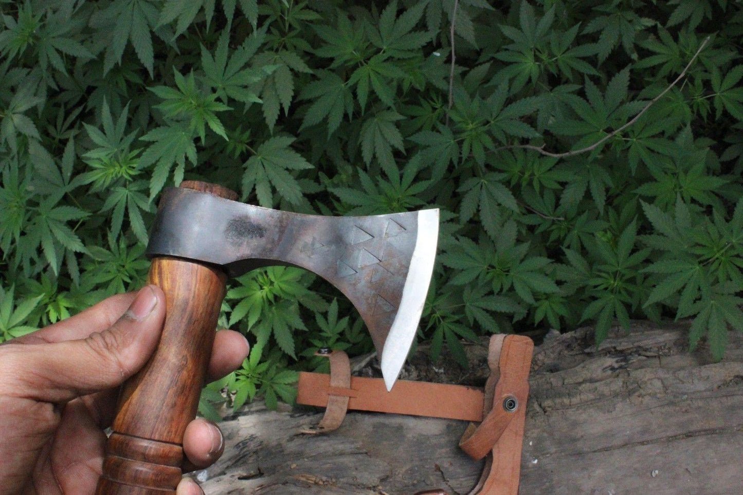Custom Hand Forged 1095 High Carbon Steel Viking Birded Tomahawk with Walnut Handle