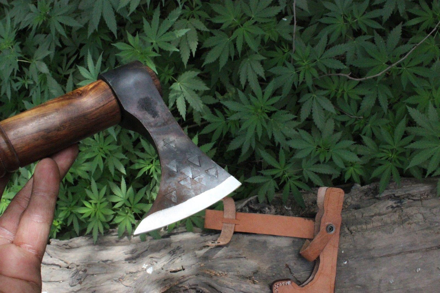 Custom Hand Forged 1095 High Carbon Steel Viking Birded Tomahawk with Walnut Handle