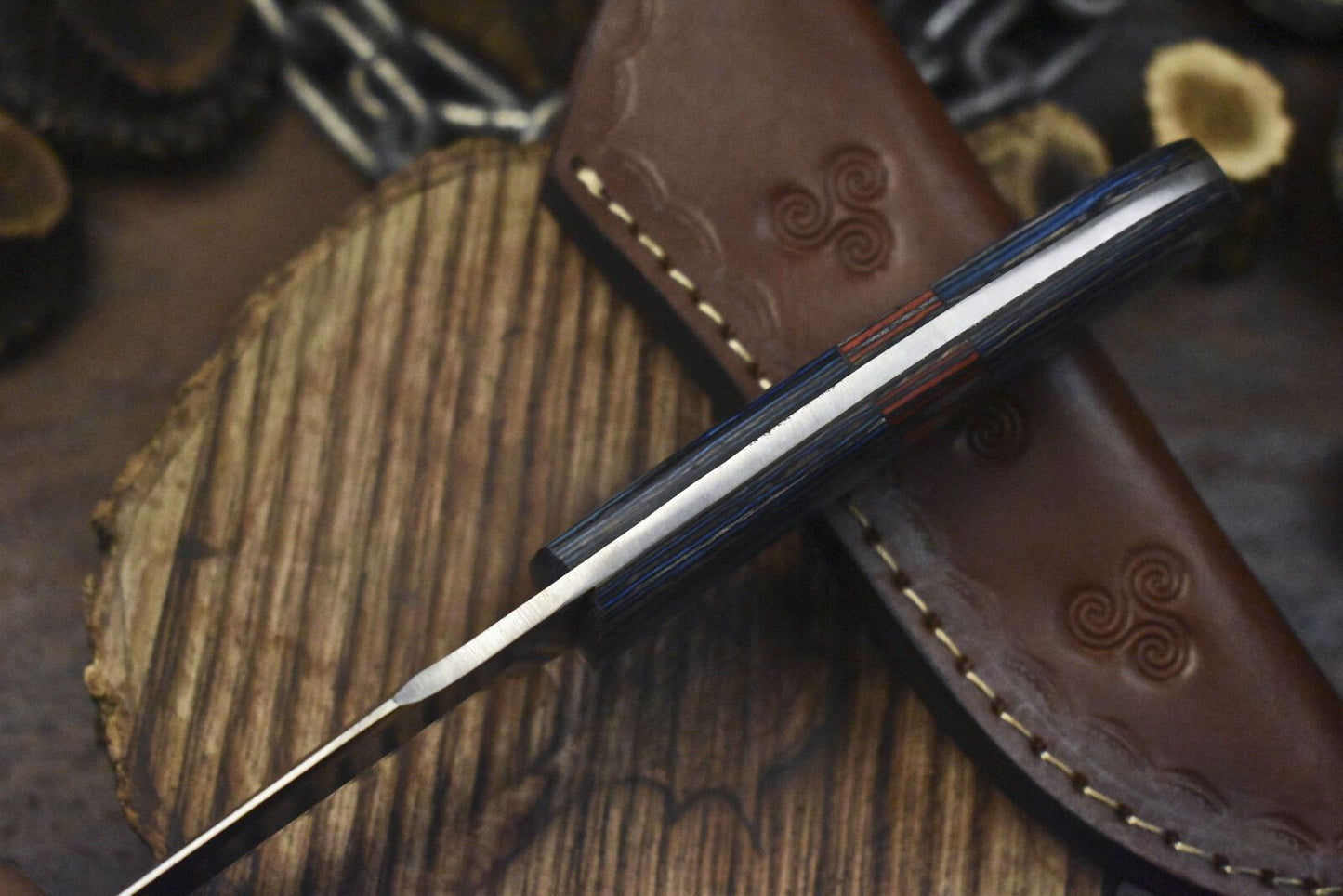 Hand Crafted Skinner Knife – AUS-8 Steel Blade with Hard Wood Handle