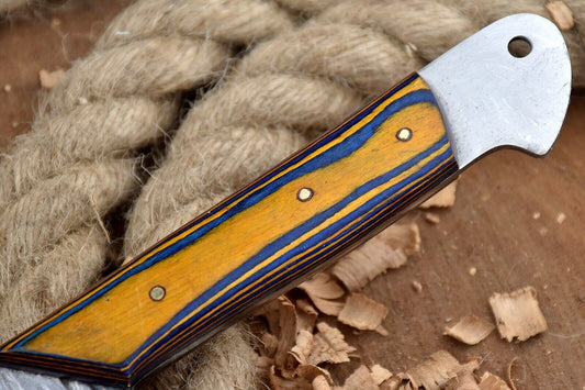 Custom Handmade Forged Damascus Steel Kitchen Chef Knife – 13" Overall, 7" Blade, Leather Sheath Included