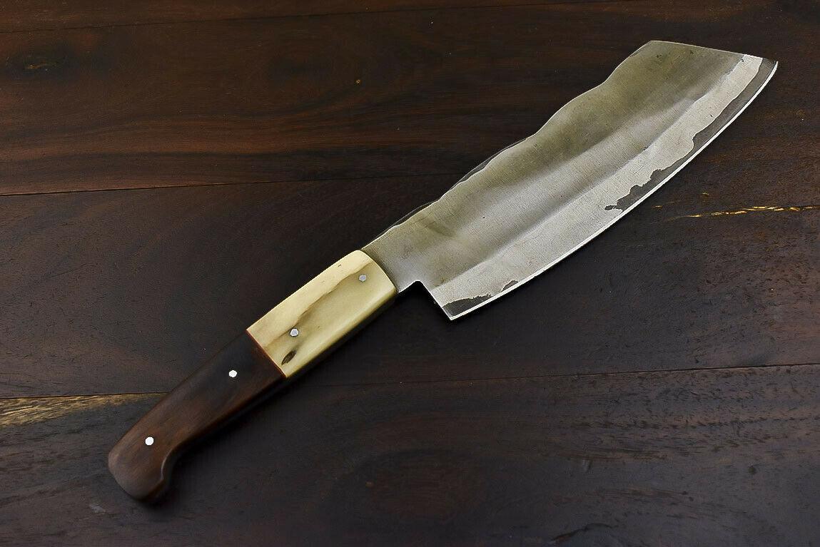 Rare Handmade Damascus Steel Chef Knife – Walnut Wood Handle, 12.3" Full Tang