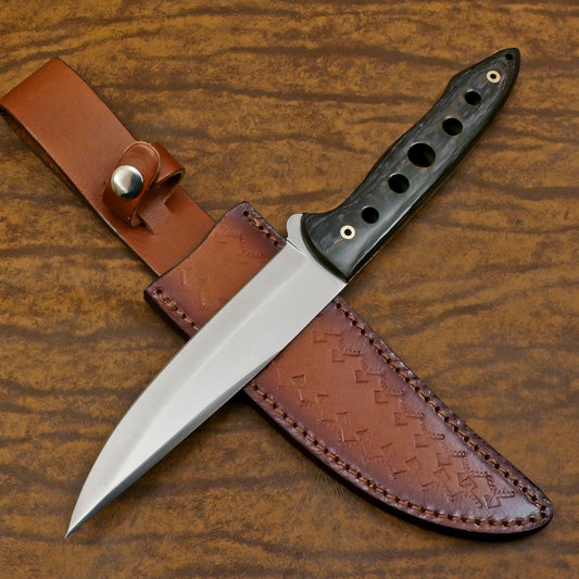 Handmade D2 Steel Full Tang Bowie Knife | 12" Hunting & Camping Blade