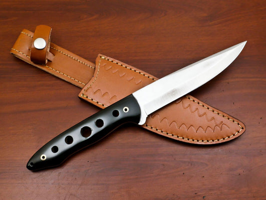 Handmade 12 Inch D2 Steel Full Tang Bowie Hunting Knife – Pakka Wood Handle Outdoor Blade