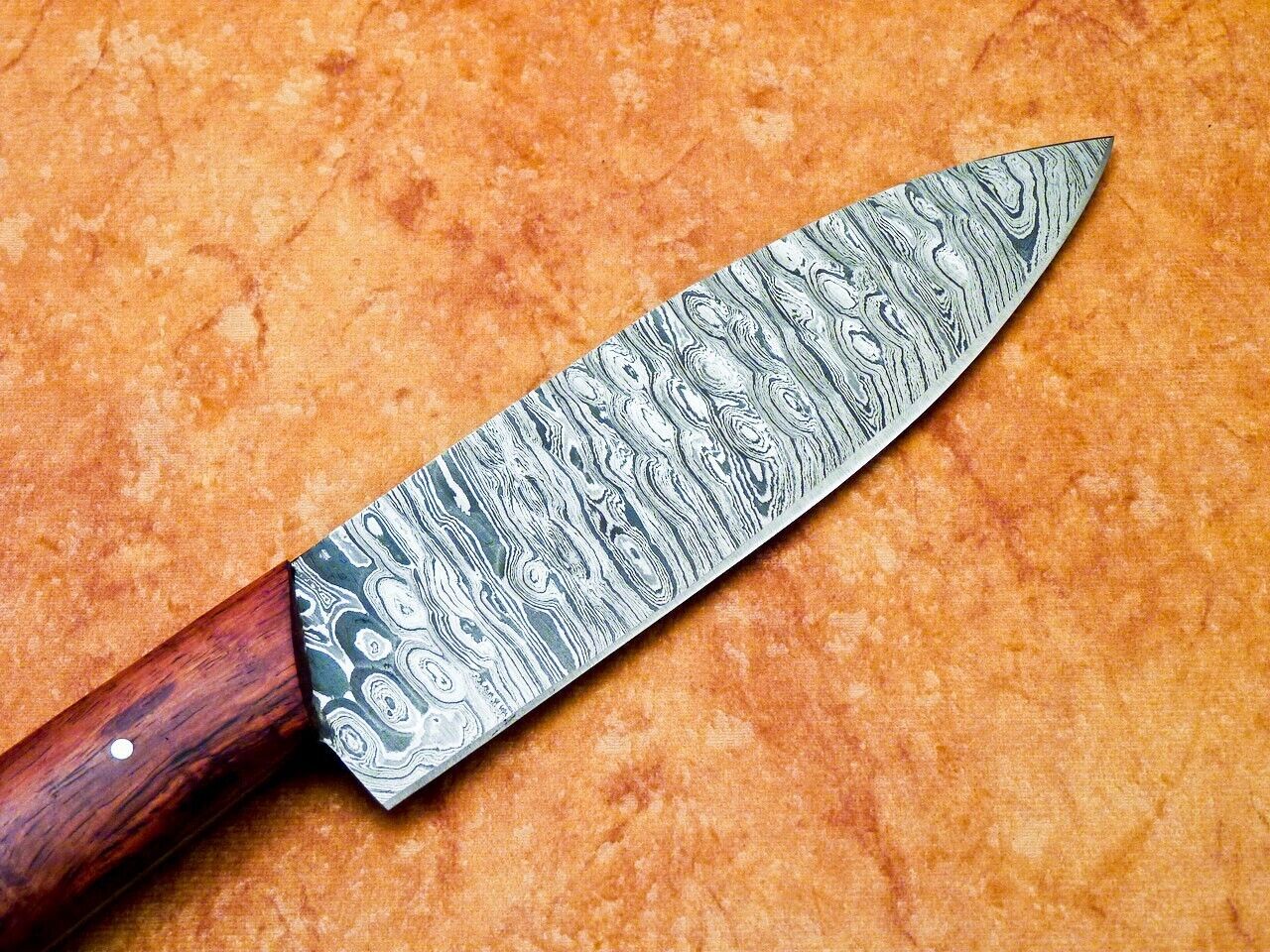 11" Professional Damascus Steel Chef Knife – Handmade Kitchen Knife with Natural Wood Handle