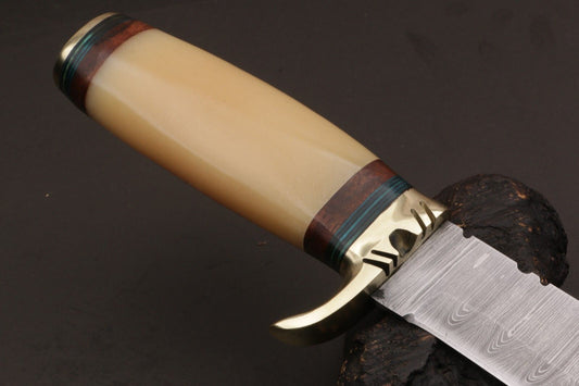 Heritage Forge 15.5 Inch Custom Handmade Twist Damascus Bowie Knife with Resin Handle