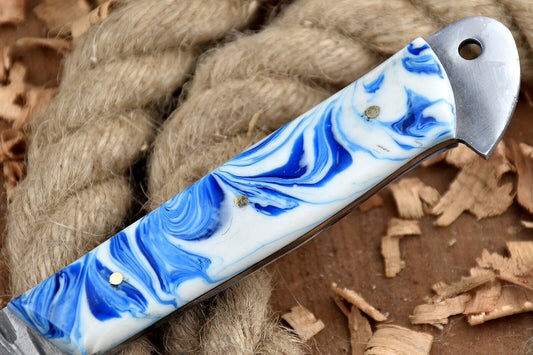 Custom Handmade Forged Damascus Steel Kitchen Chef Knife with Leather Sheath