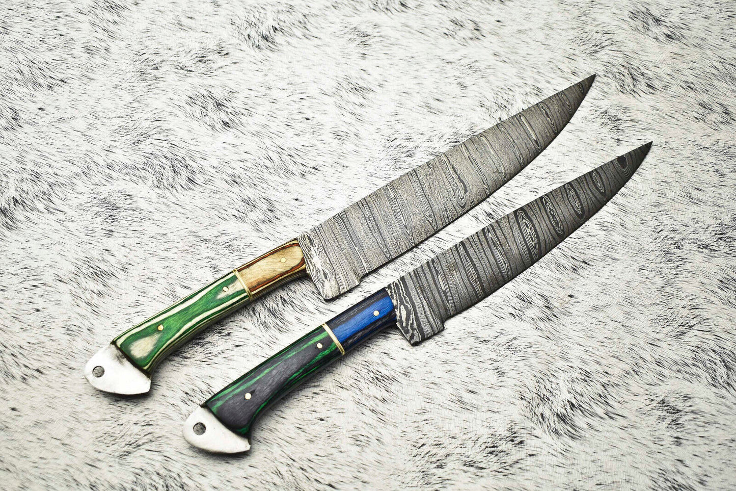 Premium Handmade Damascus Steel Chef Knife Set – 2-Piece Full Tang Collection