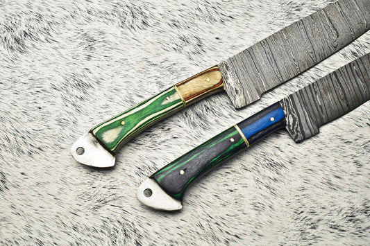 Premium Handmade Damascus Steel Chef Knife Set – 2-Piece Full Tang Collection