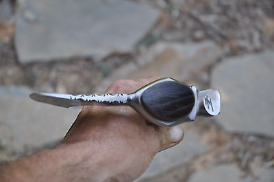 Hand Forged Viking Tomahawk Camp Axe with Poll Hammer and Curly Ash Handle
