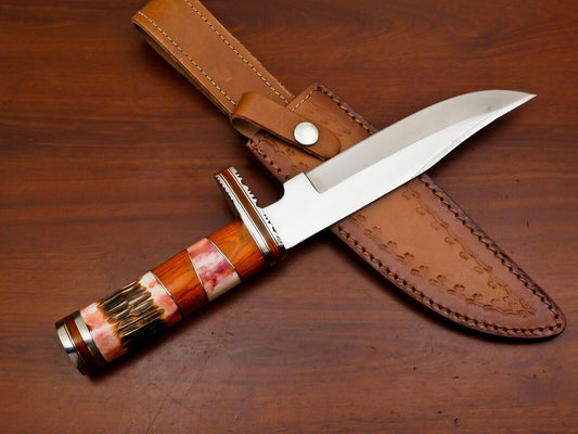 Precision 12-Inch D2 Steel Clip Point Fixed Blade Hunting & Bowie Knife