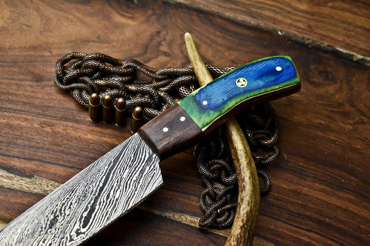 Premium Handmade Damascus Steel Chef Knife – Full Tang Kitchen Blade with Razor Sharp Edge