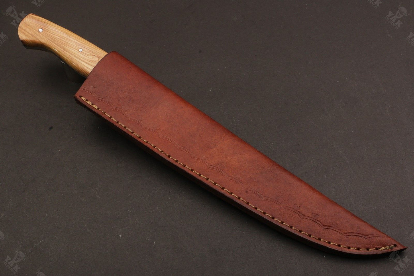 14" Handmade Damascus Fillet Knife Fire Damascus Steel Fillet Knife W/Sheath