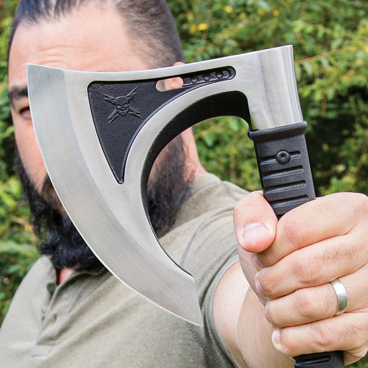 28" Viking Bearded Axe 3Cr13 Stainless Steel Blade Tactical Axe with Sheath
