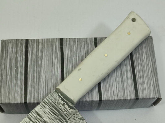 12.0" Handmade Fixed Damascus Blade Resin Kitchen Full Tang Chef Knife with Sheath