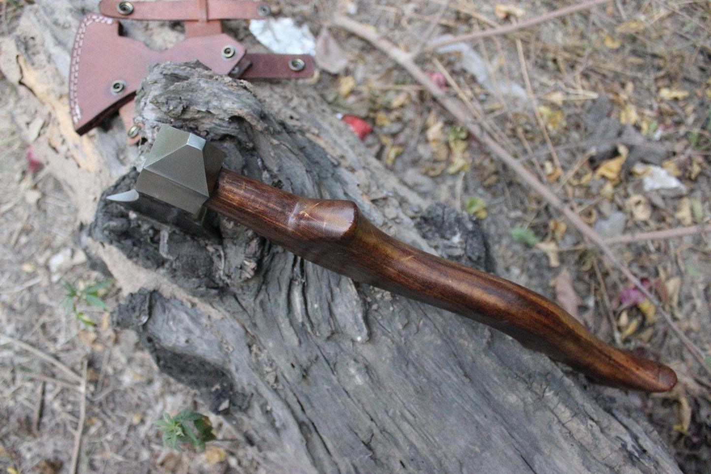 Hand-Forged 5160 Steel Viking Tactical Hawk | Tomahawk Axe with Walnut Handle